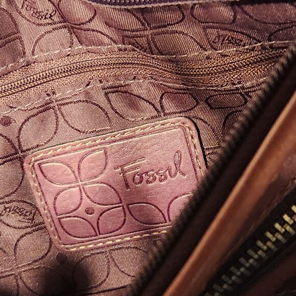 💜 Fossil Leather Shoulder Bag Berry Purple Hobo Y2K 🌸 - Picture 5 of 5